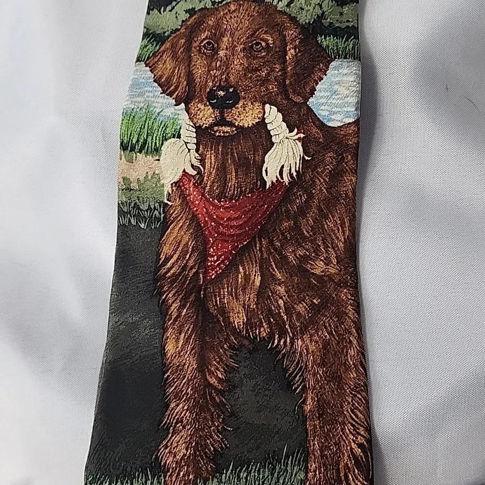 Vintage 90's Silk Tie by Endangered Species 'Playtime' Katie Dobson Cundiff